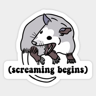 Possum Sticker / Shirt | Screaming Begins | Opossum Sticker | Sticker for Laptop | Funny Sticker